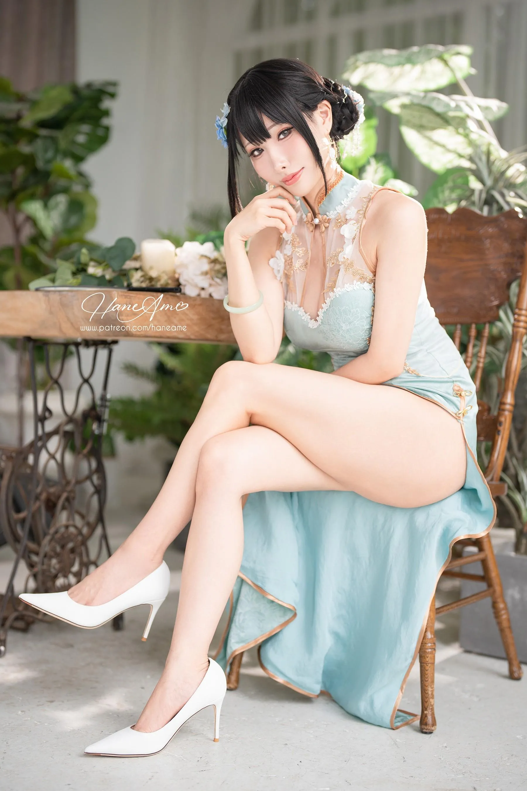 雨波_HaneAme – NO.192.2023年06月新品订阅4套视频-Original Jade Qipao [32P]插图5